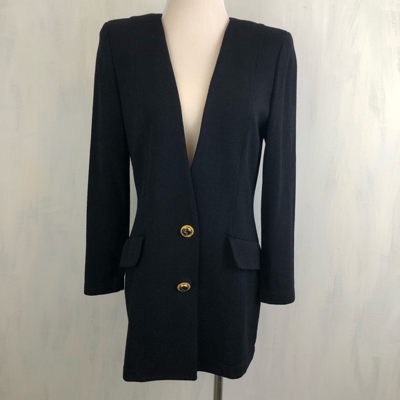 St. John Jackets & Blazers - St. John Evening Santana Knit Black Blazer 0559